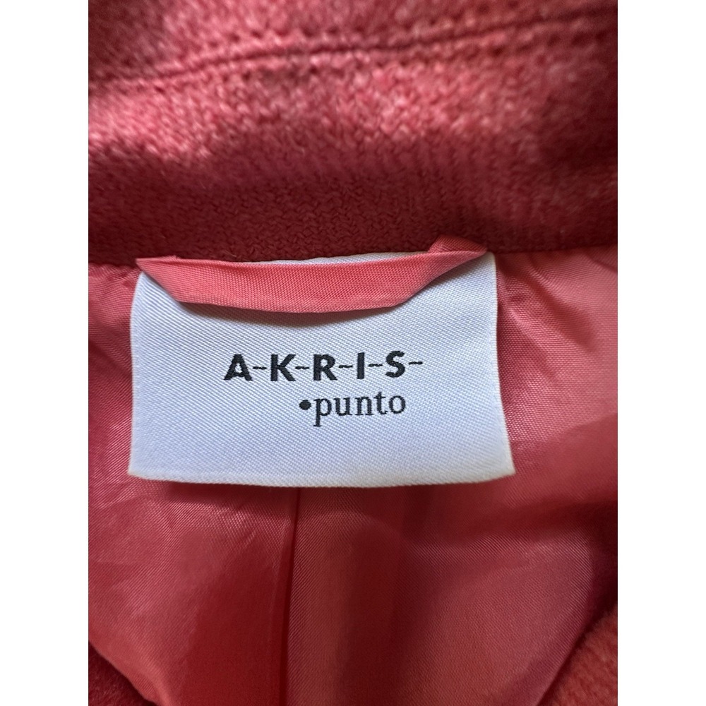 Akris Punto Coral Pink Wool Cashmere Blazer Jacket 4 Origami Pleated Buckle READ - Picture 6 of 14
